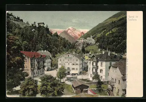 AK Sand in Taufers, Ortspartie mit Gasthaus zur Post
