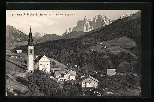 AK S. Pietro in Funès, Ortsansicht