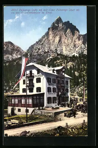 AK Falzarego, Hotel Falzarego, Cima Falzerego an der Dolomitenstrasse