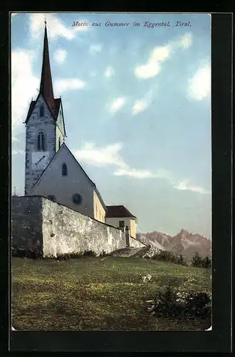 AK Gummer /Eggental, Die Kirche mit Turmuhr