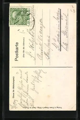 AK Sand in Taufers, Ortspartie mit Gasthaus Zur Post und Post-Villa