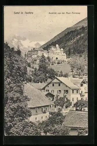 AK Sand in Taufers, Ausblick von der Post-Terrasse