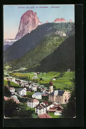 AK Ortisei in Gardena, Panorama, Dolomiti