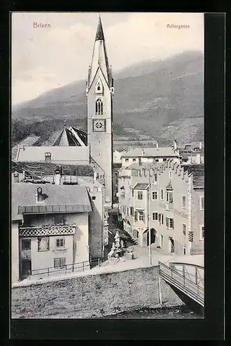 AK Brixen, Strasse Adlergasse mit Gasthof Goldener Adler