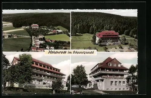 AK Lossburg-Rodt /Schwarzwald, Ortspartie mit dem Sanatorium Hohenrodt