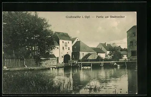 AK Grafenwöhr i. Opf., Partie am Stadtweiher