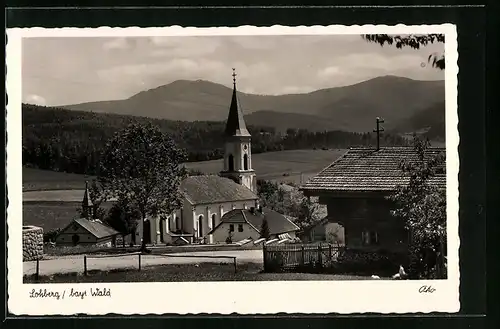 AK Lohberg /Bayr. Wald, Ortspartie mit Kirche