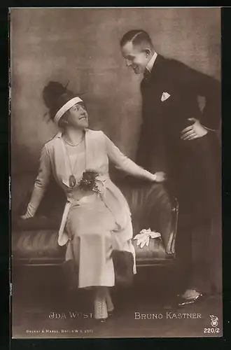 AK Schauspieler Ida Wüst und Bruno Kastner in eleganten Klamotten