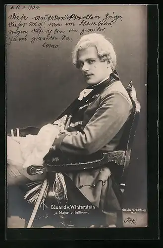 AK Schauspieler Eduard v. Winterstein als Major v. Tellheim