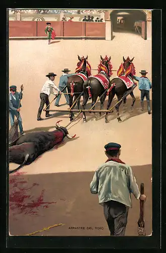 AK Arrastre del Toro, Abtransport des erstochenen Stiers