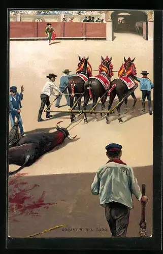 AK Arrastre del Toro, Abtransport des besiegten Stiers