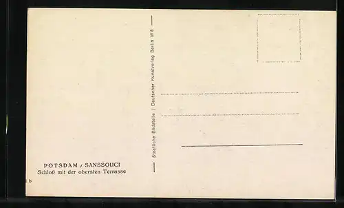 AK Potsdam, Schloss Sanssouci mit der obersten Terrasse