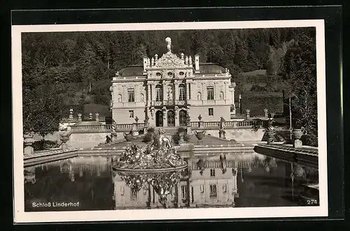 AK Linderhof, Schloss vom Park aus