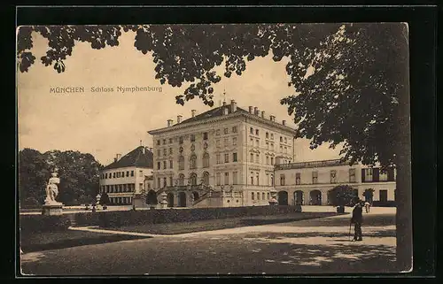 AK München, Schloss Nymphenburg von der Parkseite