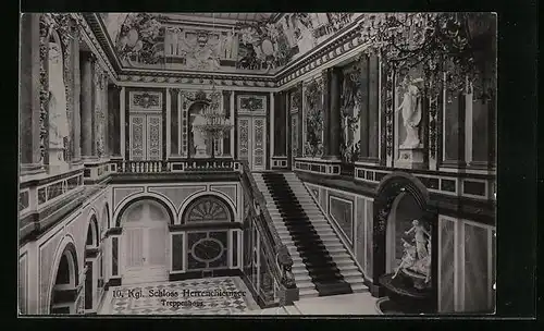 AK Herrenchiemsee, Treppenhaus im Kgl. Schloss