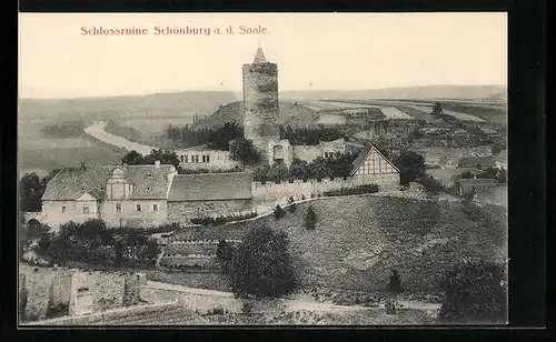 AK Naumburg a. d. Saale, Schlossruine der Schönburg mit Umgebung