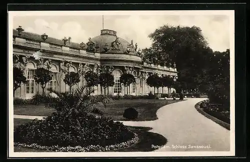 AK Potsdam, Schloss Sanssouci mit Park