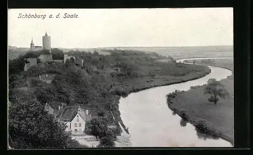 AK Naumburg a. S., Schönburg aus der Vogelschau