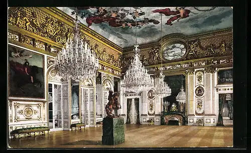 AK Herrenchiemsee, Das Kgl. Schloss, Saal mit dem Ochsenauge