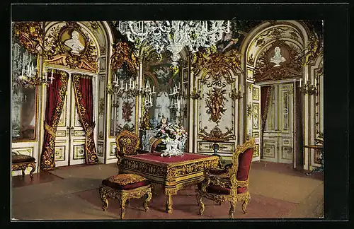 AK Herrenchiemsee, Das Kgl. Schloss, Speisezimmer