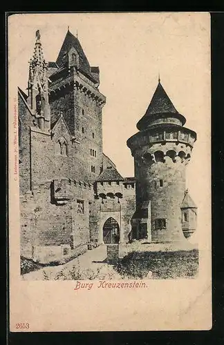 AK Kreuzenstein, Burgpartie am Tor