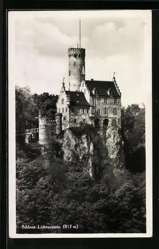 AK Lichtenstein, Schlossansicht aus der Ferne