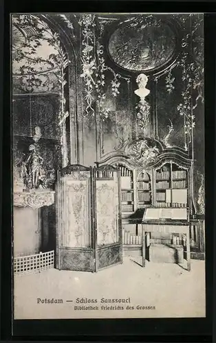 AK Potsdam, Schloss Sanssouci, Bibliothek Friedrichs des Grossen