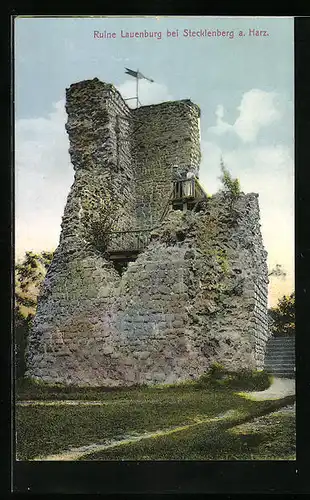 AK Stecklenberg /Harz, Ruine Lauenburg