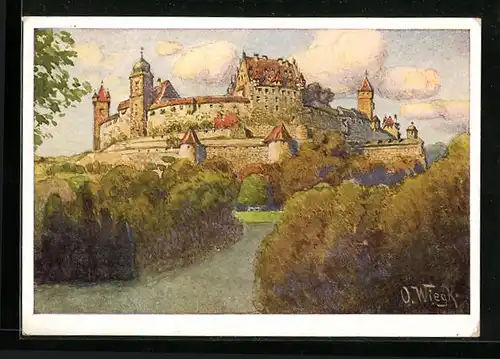 Künstler-AK Veste Coburg, Totalansicht