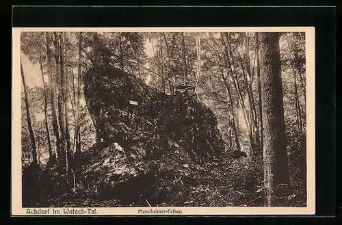 AK Achdorf im Wutach-Tal, Mannheimer-Felsen, Gesteinsformation