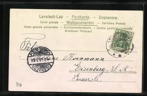 Künstler-AK Feldblumen mit Schmetterling