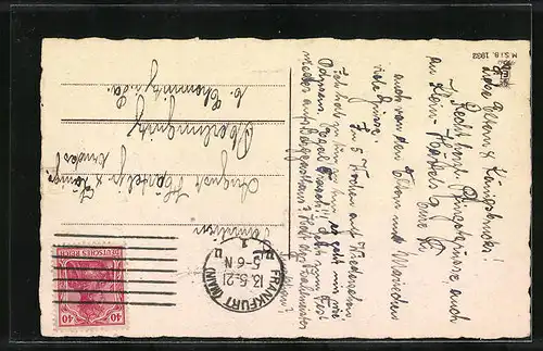 Künstler-AK Maikäfer auf einem Birkenzweig - Pfingstgruss