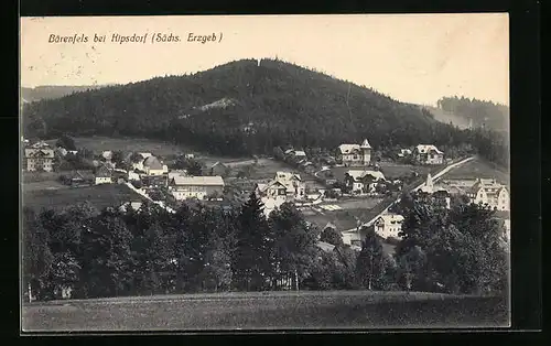 AK Bärenfels bei Kipsdorf, Ortsansicht mit waldreicher Umgebung