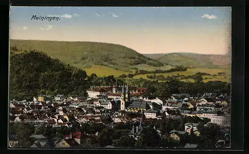 AK Meiningen, Ortsansicht mit Kirche