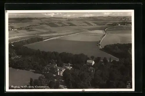 AK Kreischa i. Sa., Fliegeraufnahme vom Sanatorium