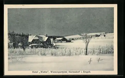 AK Hermsdorf i. Erzgeb., Hotel Wettin