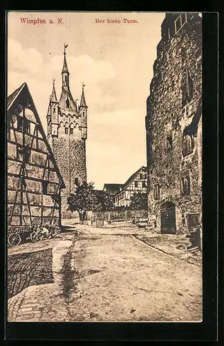 AK Wimpfen a. N., Der blaue Turm