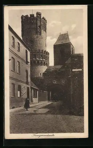 AK Tangermünde, Turm an der Stadtmauer