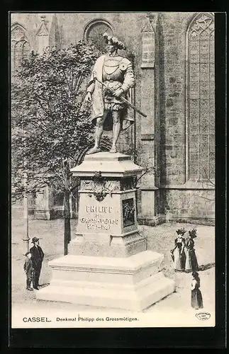 AK Cassel, Denkmal Philipp des Grossmütigen, Martinsplatz