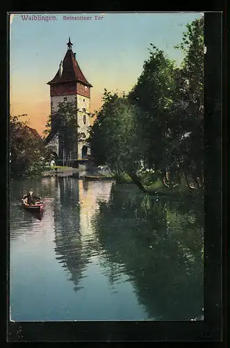 AK Waiblingen, Beinsteiner Tor mit Flusspartie