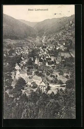 AK Bad Liebenzell, Totalansicht aus der Vogelschau