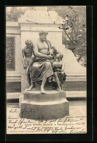 AK Hamburg, Ansicht des Kaiser Wilhelm Denkmals