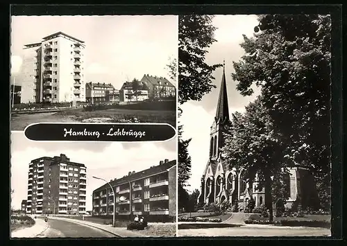 AK Hamburg-Lohbrügge, Strassenpartien, Kirche