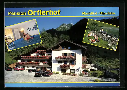 AK Martell-Ennewasser, Pension Ortlerhof mit Pool und Liegewiese