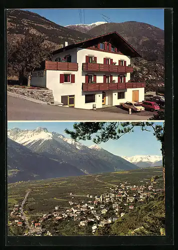 AK Kortsch /Schlanders, Ortsansicht aus der Vogelschau