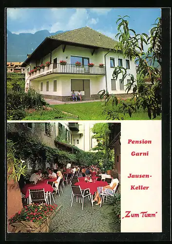 AK Kaltern, Pension Zum Turm, Aussenterrasse