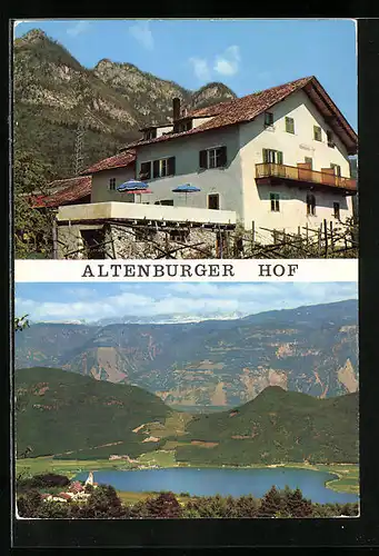 AK Altenburg bei Kalterer See, Gasthof Altenburger Hof, Ortsansicht mit dem See