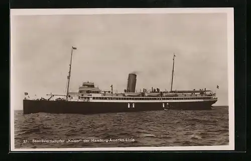 AK Seebäderdampfer Kaiser der H.-A.-Linie auf hoher See