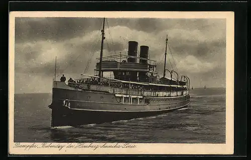 AK Dampfer Bubendey der H.-A.-Linie auf grosser Fahrt