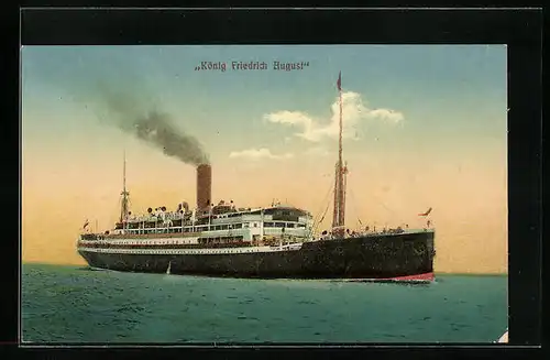 AK Passagierschiff König Friedrich August auf hoher See